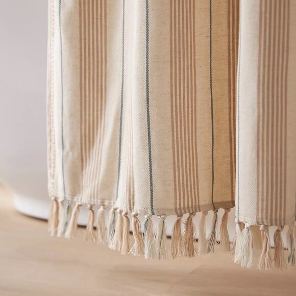 Anthropologie Louie Shower Curtain – Cotton Linen Tassel Hem 72” – NWT - Picture 2 of 3